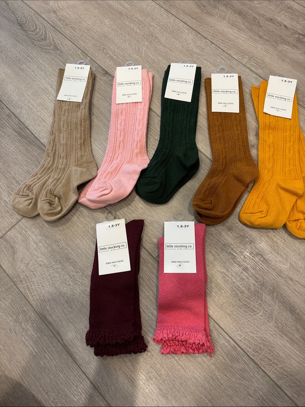 Bundle of Kids Cable Knit Knee High Socks - Multi-Color Pack